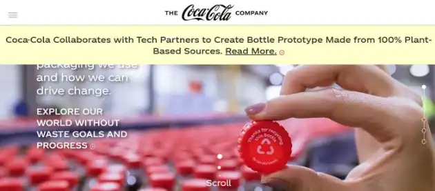Coca-Cola unternehmenswebsite