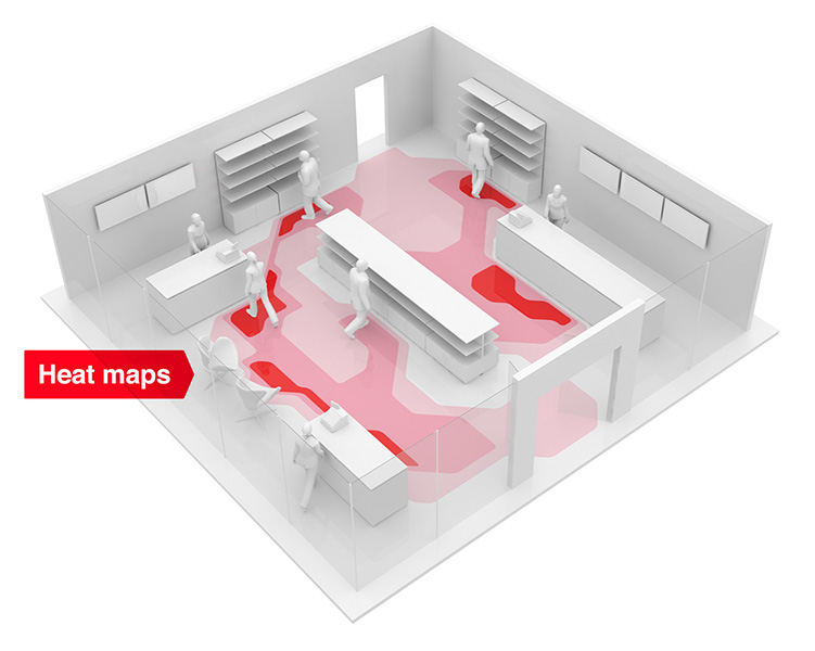 heatmap of consumer behavior in a stationary store