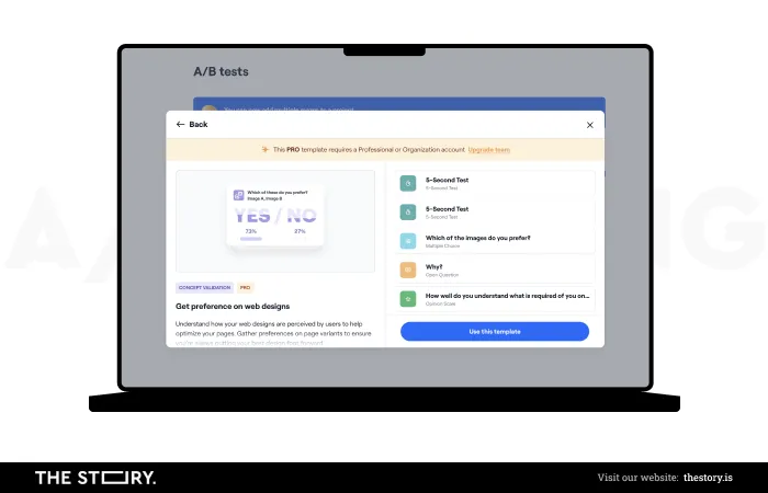 An image of maze software for ab testing