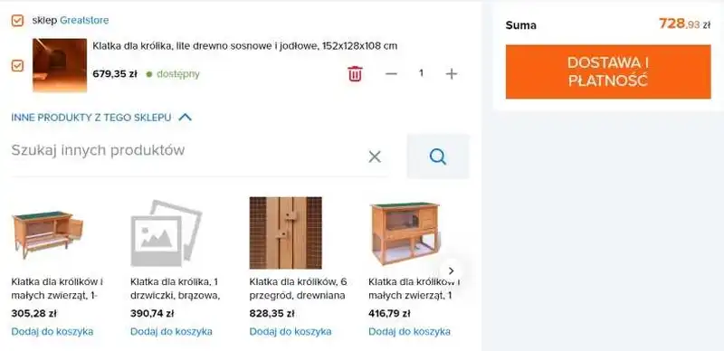 related products - optimization of the shopping cart in an online store