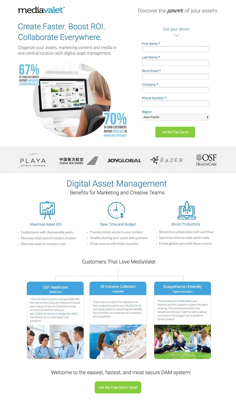 an example of landing page