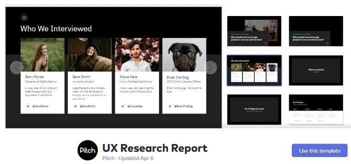 UX research report template