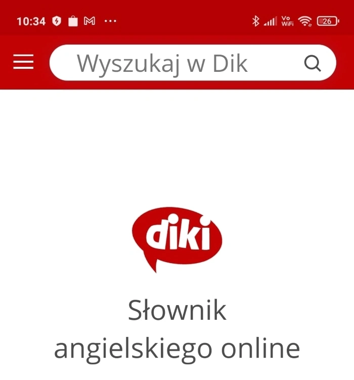 Hamburger Menu - example of Diki application