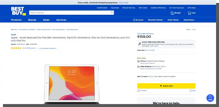 UX in an online store - a product page in Best Buy