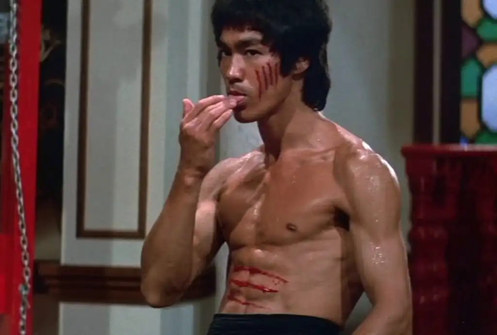A frame from a movie with Bruce Lee