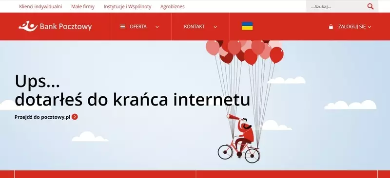 404 Error page - Polish Bank Pocztowy