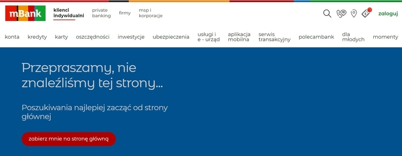 Error Page - mBank