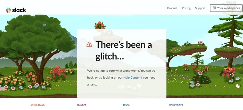 Slack's custom error page