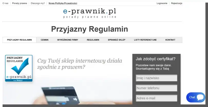 Credible B2B site - e-prawnik (e-lawyer)