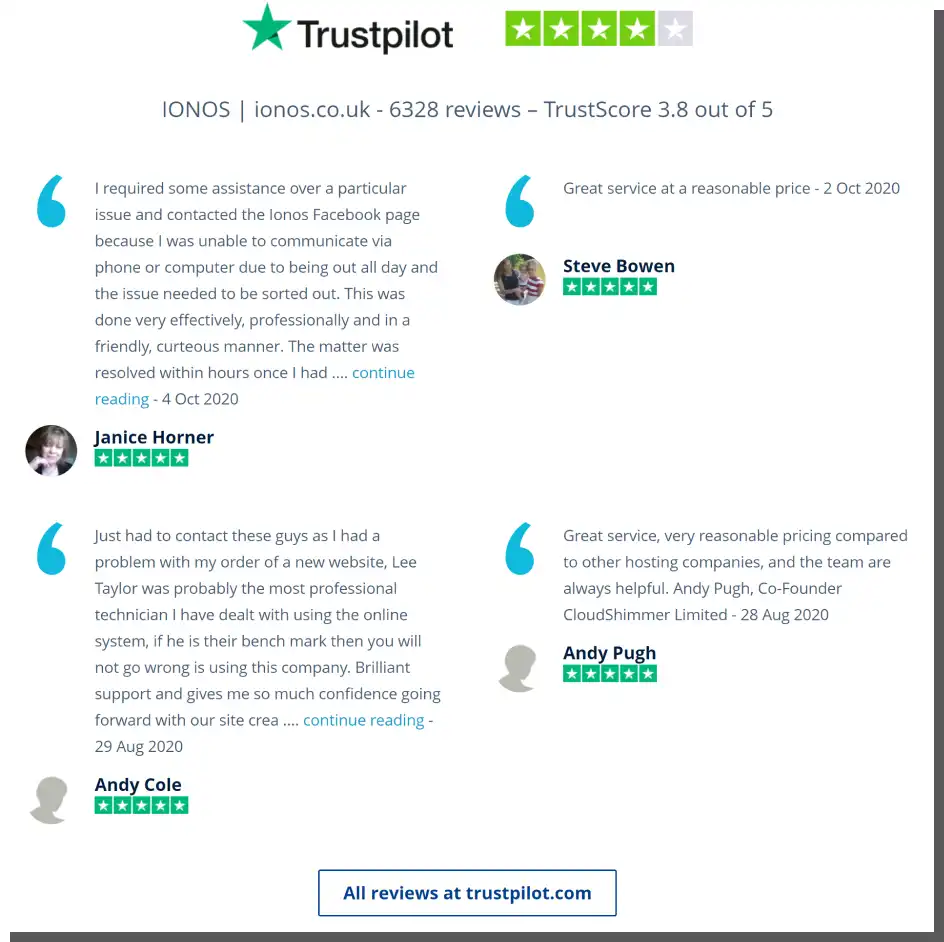 Reviews of customers on a B2B site - credibility