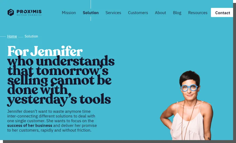 Proximis.com — an example of a great choice of font used in the headline