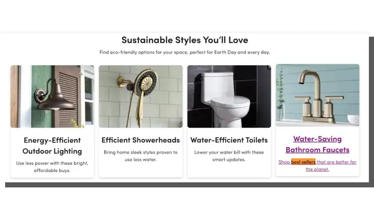 Eco-friendly products on Wayfair.com