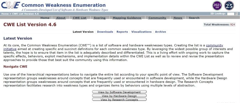 Description of CWE latest version