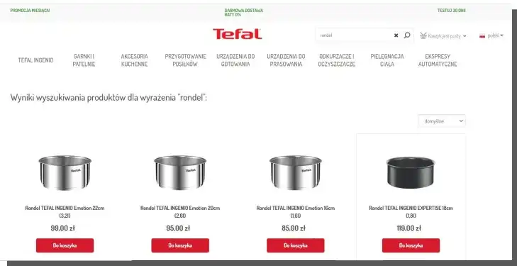 Search engine at Tefal24.pl