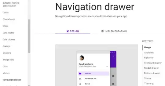 Material Design - navigation drawer