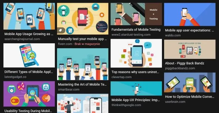 Various types of mobile app testing