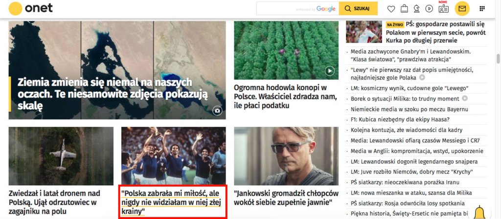 strona główna onetu