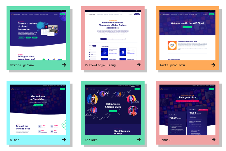Wyniki Audytu UX. Przykład strony A Cloud Guru