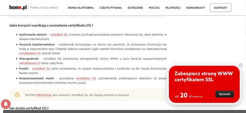 certyfikat ssl - wiarygodność strony internetowej