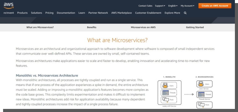 microservices mikrousługi aws