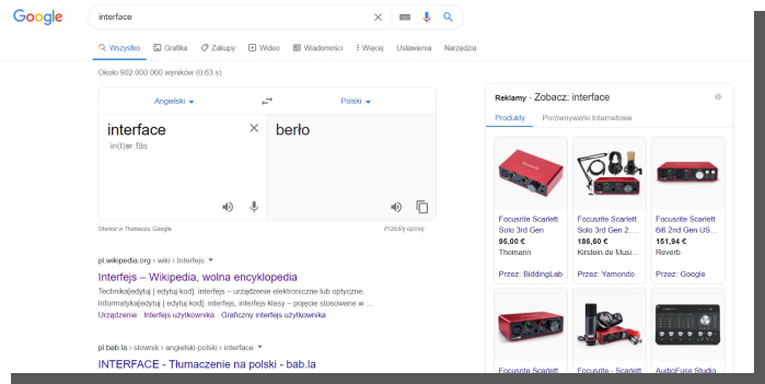projektowanie interfejsu - Google