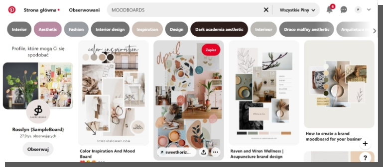 moodboard co zawiera