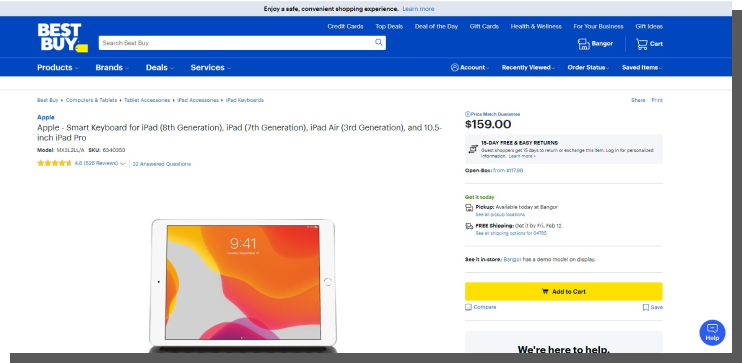karta produktu bestbuy - sklep internetowy ux