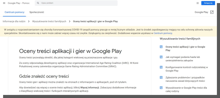 aplikacje dla dzieci - google play