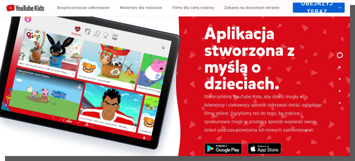 aplikacja mobilna dla dzieci - youtube kids