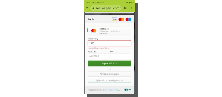 Formularz UX - walidacja formularza PayU