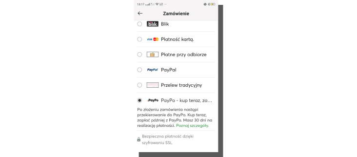 zamówienie w sklepie internetowym - formularz UX