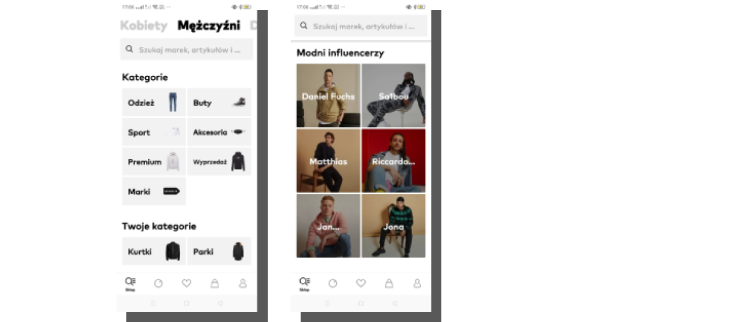 menu nawigacyjne, projektowanie nawigacji w m commerce