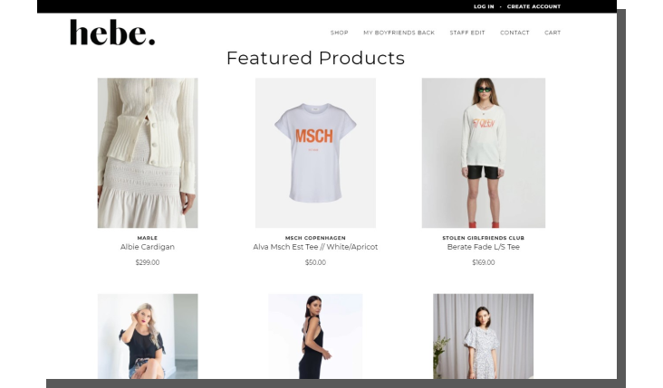 e-commerce UX - strona główna sklepu hebe