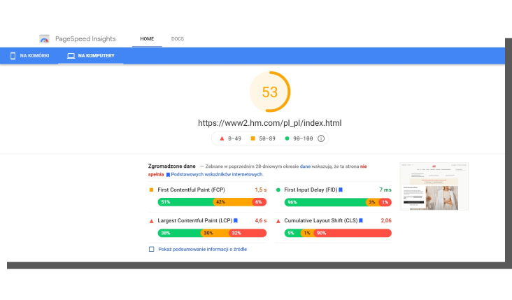 trendy w ux - google page speed
