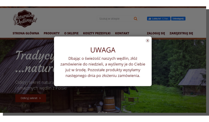 sprzedaż w sklepie internetowym - informacja o dostawie