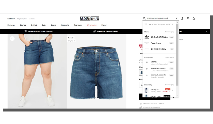 sortowanie produktu e commerce