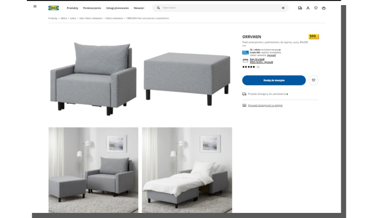 projektowanie karty produktu - Ikea