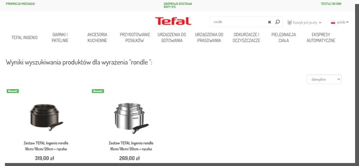 wyszukiwanie produktów w sklepie internetowym