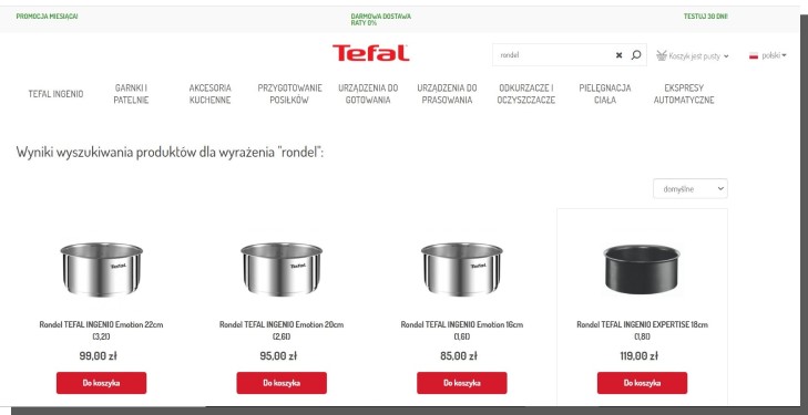 produkty w sklepie internetowym - wyszukiwarka e-commerce