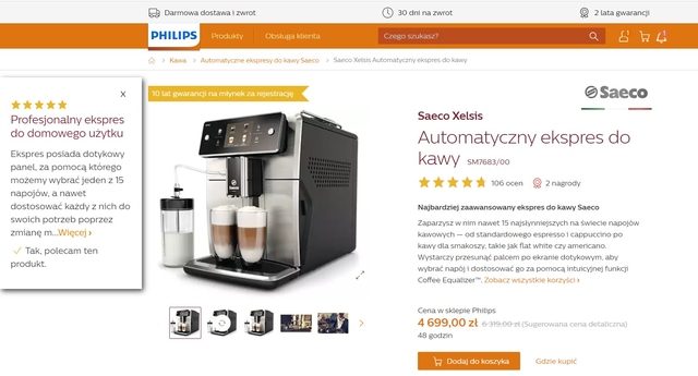 ścieżka zakupowa e-commerce - philips