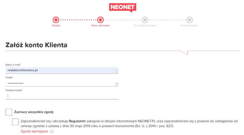 formularz zamówienia w sklepie internetowym - projektowanie
