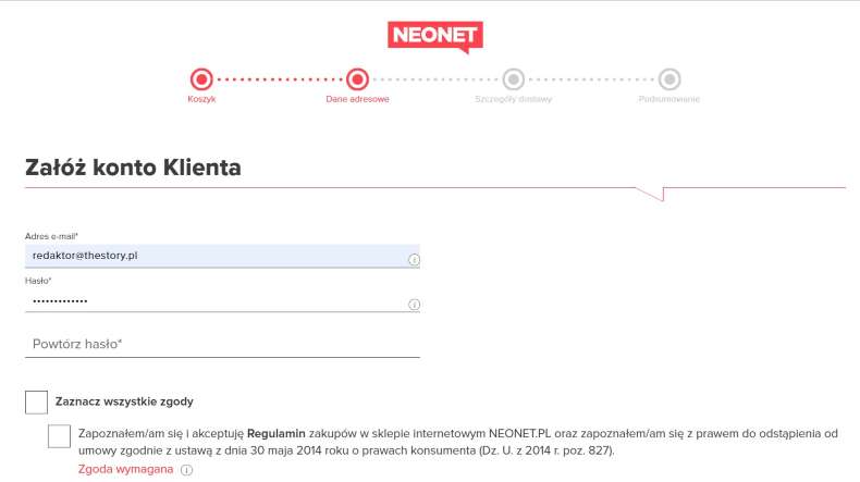 formularz w sklepie internetowym - ux formularzy