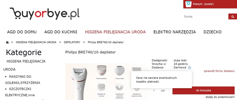 microcopy, karta produktu w sklepie internetowym