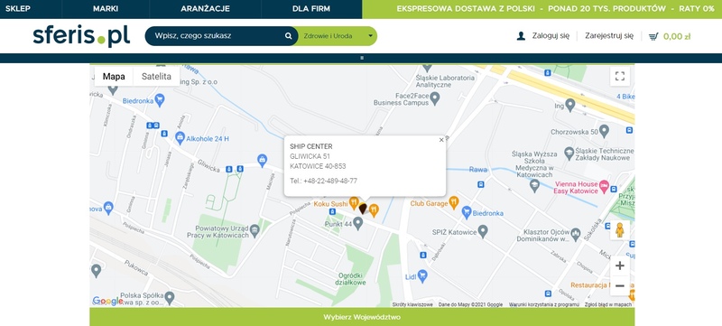lokalizacja sklepu internetowego na mapie