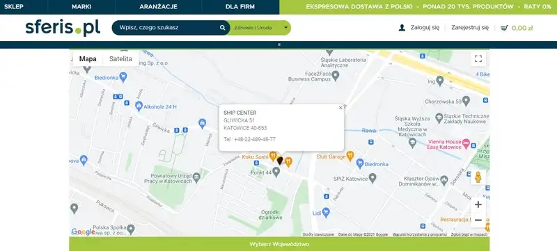lokalizacja sklepu internetowego na mapie