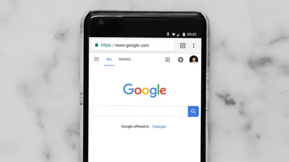 Mobile version of Google search engine