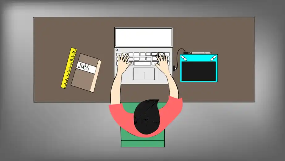 illustration of a designer working