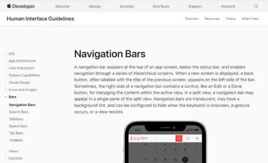 przyciski nawigacyjne - projektowanie aplikacji mobilnych iOS