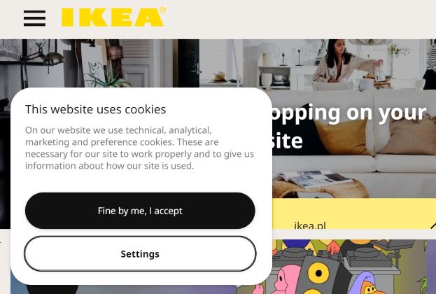 baner cookies w wersji mobilnej