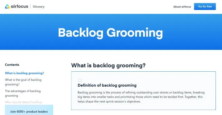czym jest backlog grooming